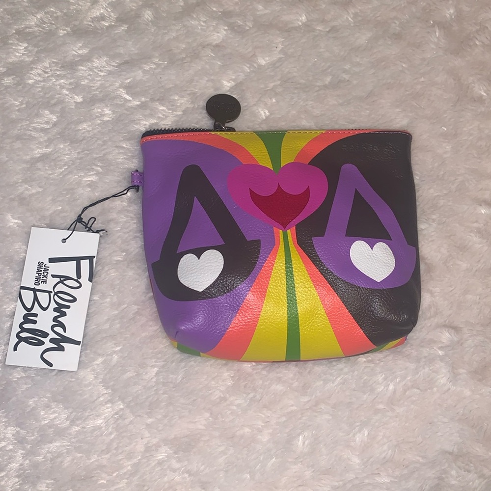🎁🥂NWT French Bull Multi Color ⚖️LIBRA Swirl Cosmetic Bag - Picture 3 of 9